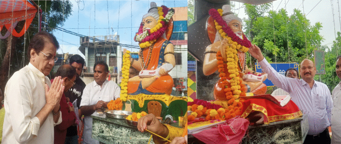 MP Arun Govil and DM VK Singh paid homage to Lord Valmiki सांसद अरुण गोविल और डीएम वीके सिंह ने भगवान वाल्मीकि को किया नमन