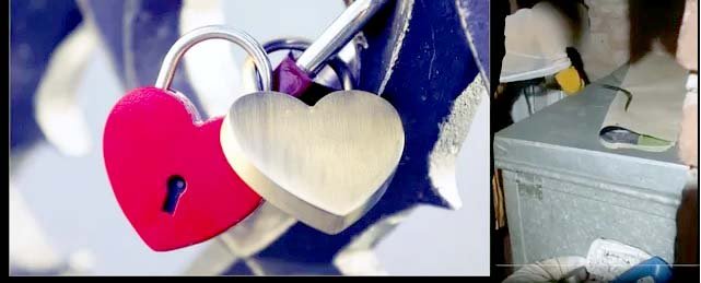 Girlfriend locks boyfriend in a box