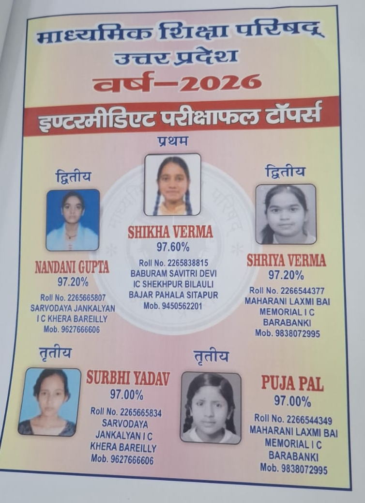 12वीं के टॉपर्स की लिस्ट-