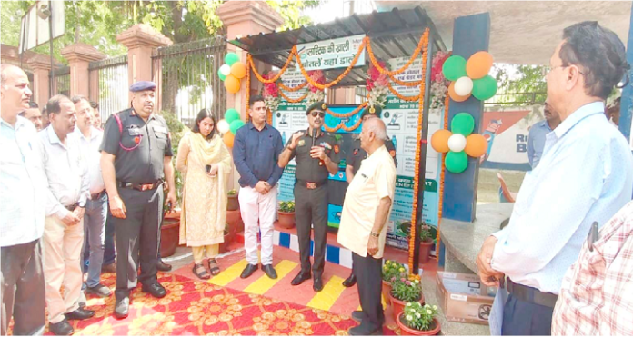 Bottle collection-shredding machine installed in Gandhi Bagh