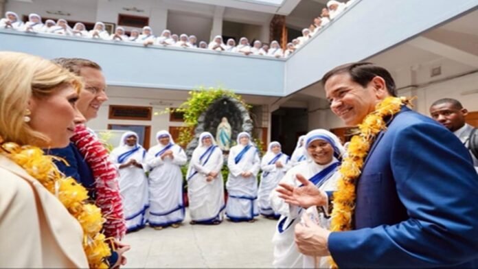 US Secretary of State Marco Rubio visits the Missionaries of Charity मिशनरीज ऑफ चैरिटी पहुंचे अमेरिकी विदेश मंत्री मार्को रुबियो